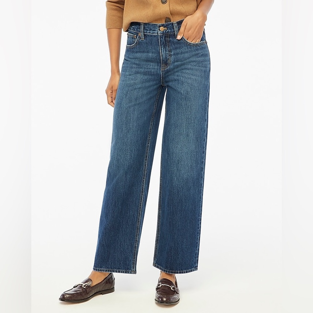 J Crew 90s Vintage Baggy Jeans ‘Nightblue Mist’ Dark Denim 25P 25 Petite $118